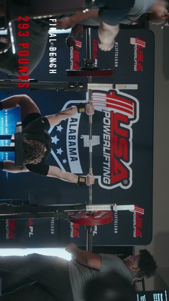 A powerlifting meet banner