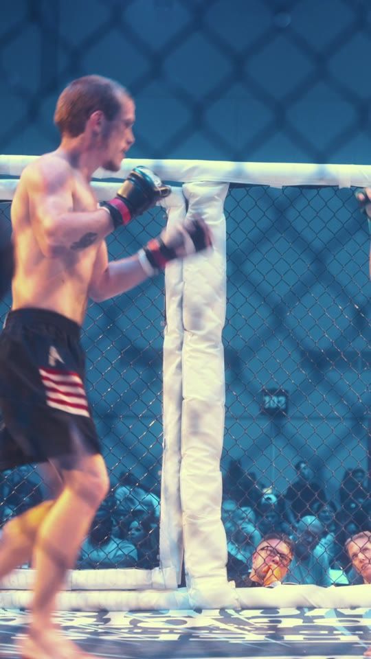 A fighter walking in the cage